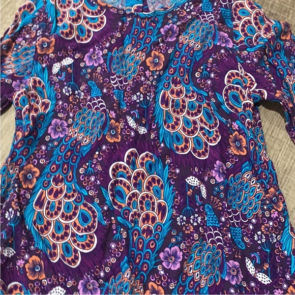 RED CAMEL UGC Girls Size Small purple Blue peacock long sleeve dress - Picture 3 of 13